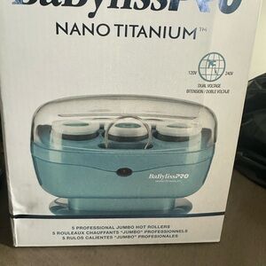 BaByliss Nano Titanium Jumbo Hot Rollers - Teal Blue New open box